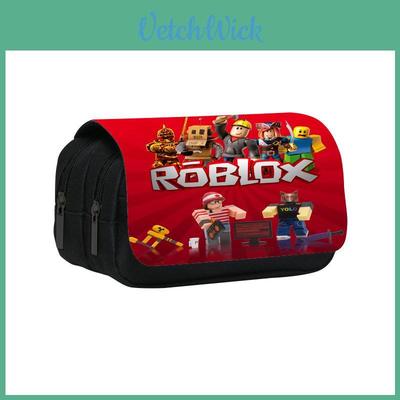 Roblox Паттерн Двухслойная Флип-обложка Хранение Канцелярских Принадлежностей Пенал Для Учеников и Школьного Использования