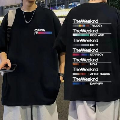 Футболка Singer The Weeknd Starboy After Hours Dawn FM House of Balloons Музыкальный альбом футболка унисекс женские топы большого размера в стиле рок, хип-хоп