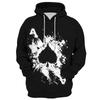 Classic Poker Suit Element Art Fleece Hoodie, Thick Warm Pullover for Men, Autumn Winter Card Pattern Print Sweatshirt for Urban Trendy Trips