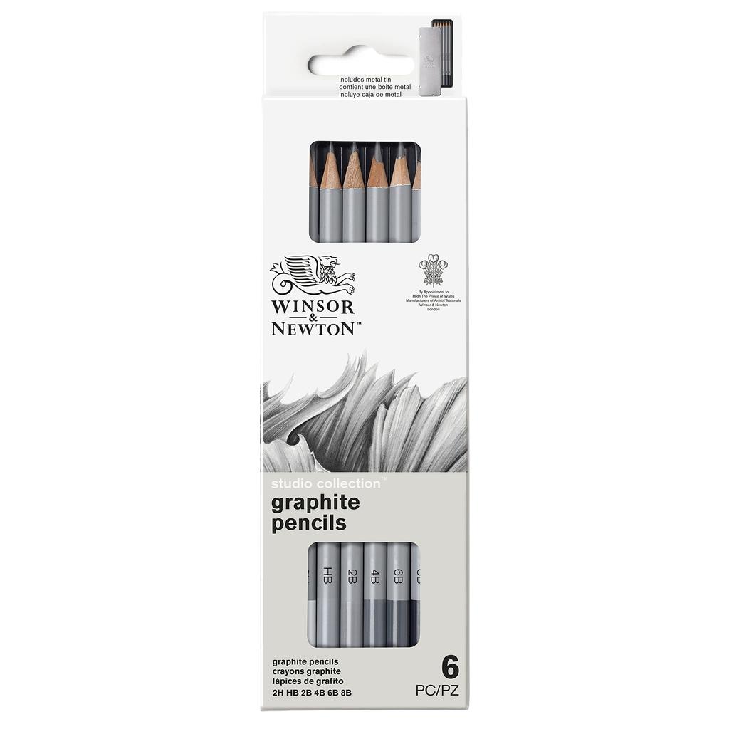 Winsor Newton Windsor Newton Pencil Studio Collection Набор из 6 графитовых карандашей для художников 490006 & &
