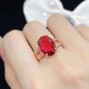 Rose Gold Color Wedding Ceremony Party Ring Female Geometric Shape ZirconTemperament Stone Stylish Accessories for Women