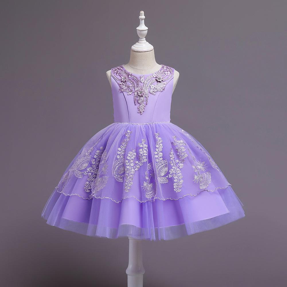 Children's Dresses Dresses Middle and Large Children Piano Performance Dresses Mesh Princess Tutu Girl's Dresses Birthday Evening Gowns