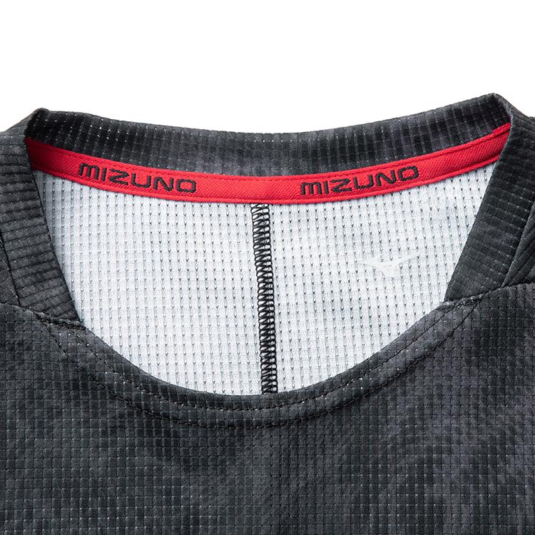 Mizuno Производительность Легкий Удобный Дышащий Влагоотводящий Быстросохнущий Футболка с коротким рукавом Мужские топы Черный 32MAB020