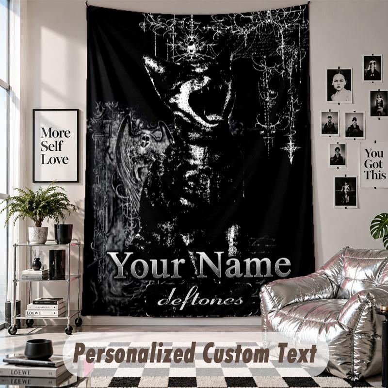 Custom Tapestry Wall Hanging, Deftones Personalized Name Text Home Wall Decor