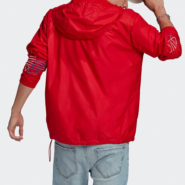 Adidas Originals Trefoil FTO WB Print Retro Sport Hooded Jacket Men Outerwear Light-Crimson GN3561