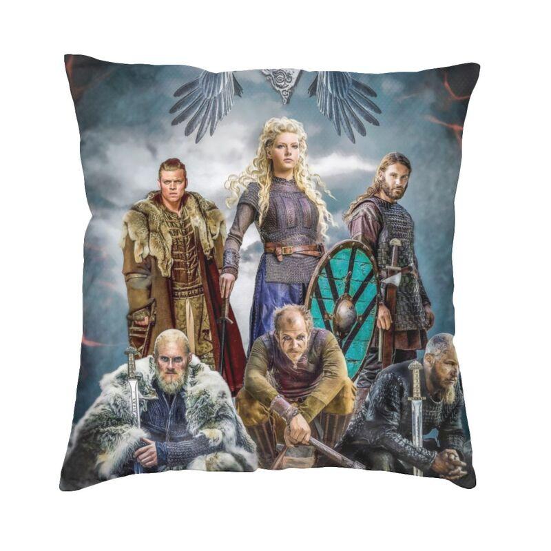 Vikings Lagertha Ragnar Lothbrok Sofa Cushion Cover Velvet Norse Valhalla Warrior Pillow Case Living Room Decoration Pillowcase
