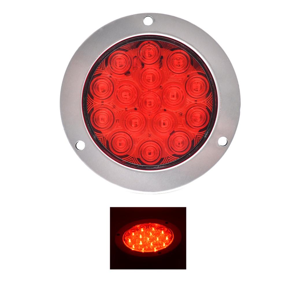 4 inch 16 LED Round Red LED Tail Lights Amber Turn Signal Lamp Car Stop Brake Turn Tail Light for Jeep Truck Pickup 4x4 12V 24V