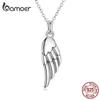 BAMOER Аутентичное ожерелье из стерлингового серебра 925 пробы с подвеской в виде крыла ангела для женщин, подарок на день рождения, простые шикарные ювелирные изделия