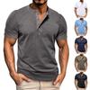 Men's Short Sleeved Lapel Collar T-shirt Casual Round Neck Top