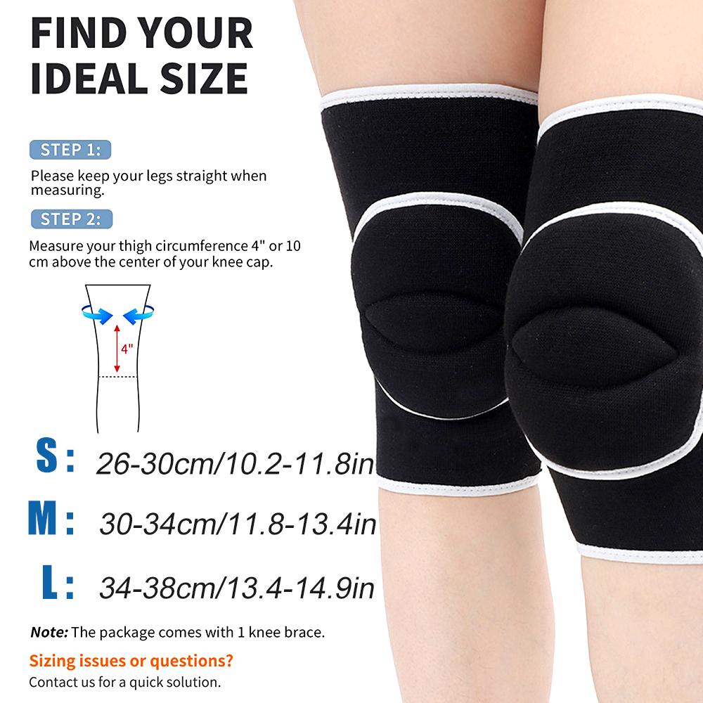 1Pair Sports Compression Knee Pads Dancing Knee Protector Thickened Sponge Knee Brace Support for Volleyball Yoga Ballet