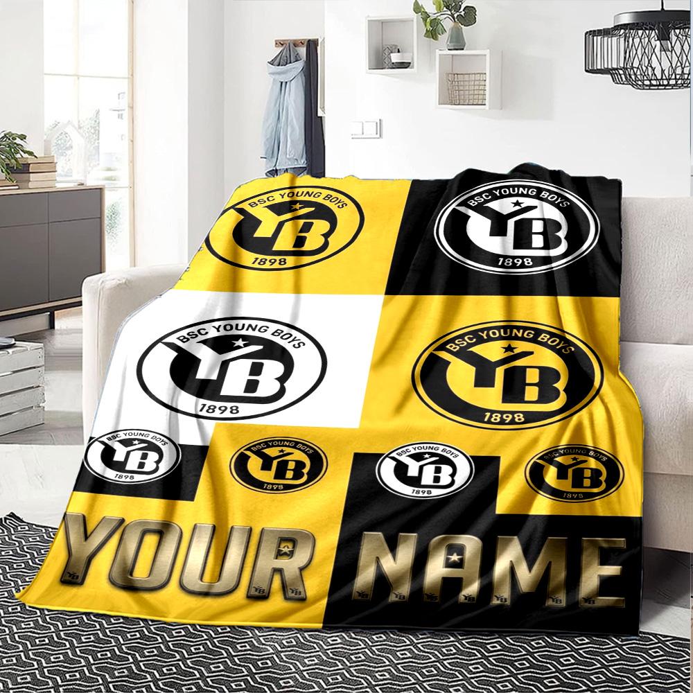 Name Custom BSC Young Boys Print Flannel Blanket High Quality Warm Comfortable Cover for All Seasons Perfect for Gifts Home Decor