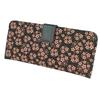 Inden Long Large Black with Pink [Inden-ya] Wallet, Size, Thin, Deerskin, Lacquer, Forget-Me-Not Pattern, 2107-51-181