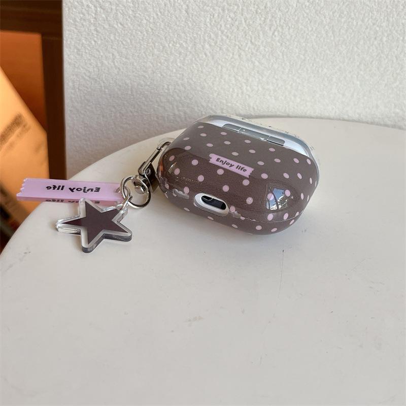 Кофейно-розовый чехол-медведь в горошек для наушников AirPods 1-го поколения, чехол для наушников AirpodPro 1-го поколения Pro1