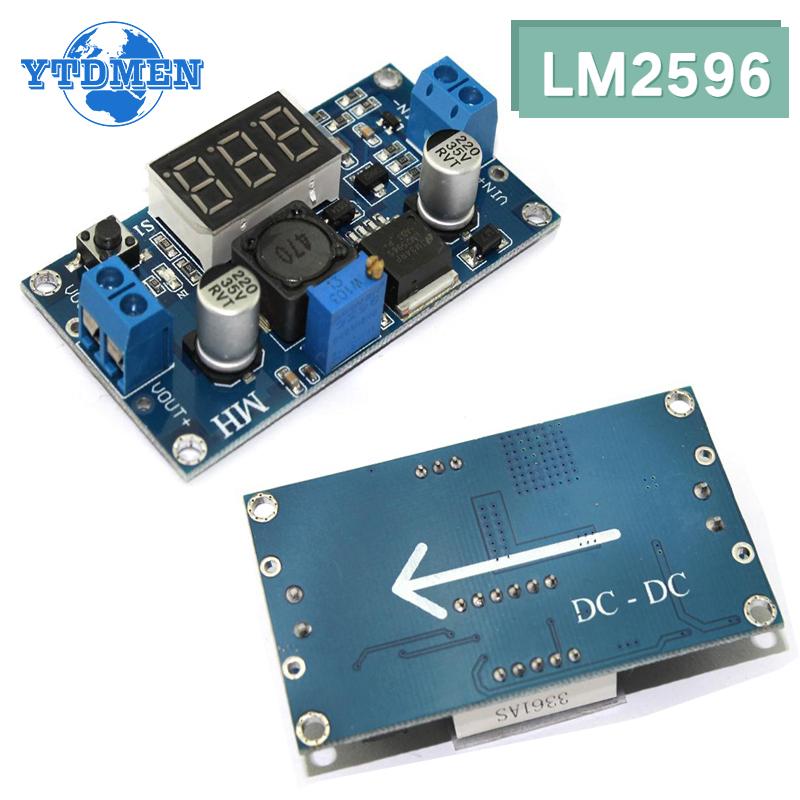 1 шт. LM2596 DC в DC понижающий преобразователь 2A 4.0~40V в 1.25-37V регулируемый понижающий модуль источника питания со светодиодным вольтметром