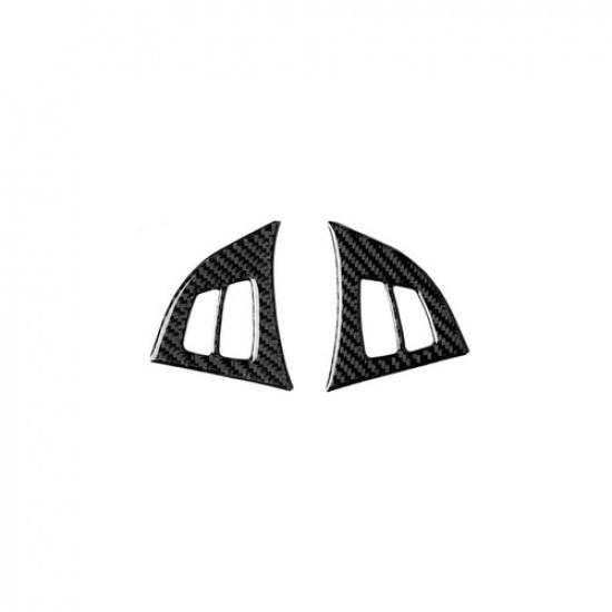 Car Carbon Fiber Steering Wheel Button Interior Cover For BMW X5 E70 2008-13
