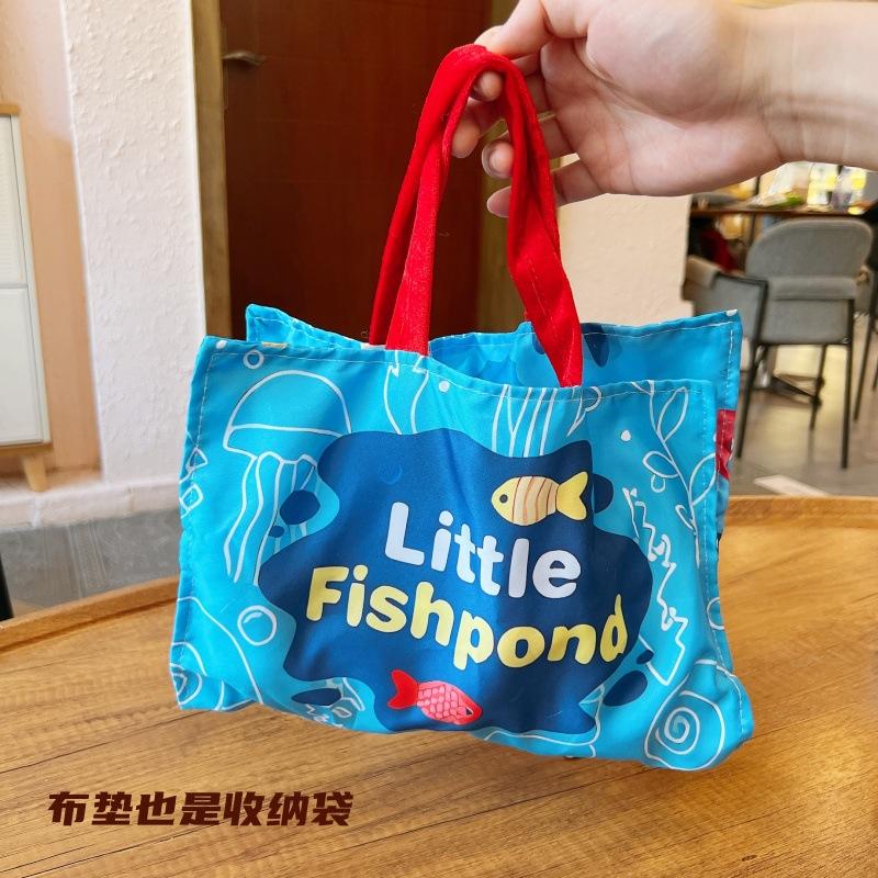 Montessori Fishing Toy for Toddlers Cloth Mat Magic Tape 3D Early Education