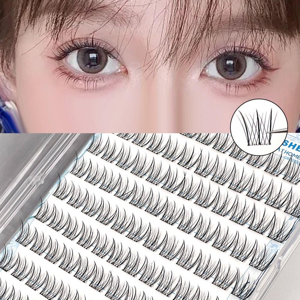 120 шт. Не нужно клея Самоклеящиеся пучки ресниц Индивидуальные ресницы в стиле «птичье крыло» для макияжа глаз