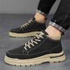 Autumn and Winter New Men's High-top Thick-soled Martin Boots Trendy Outdoor Tooling Casual Short Boots Leather-faced Versatile Men's Boots