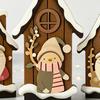 Декор для праздника в деревенском стиле, 3 шт., Рождественские украшения в виде бревенчатой хижины, Деревянный домик в деревне с лесом, Винтажный камин, Дизайн эльфа, Зимний для И