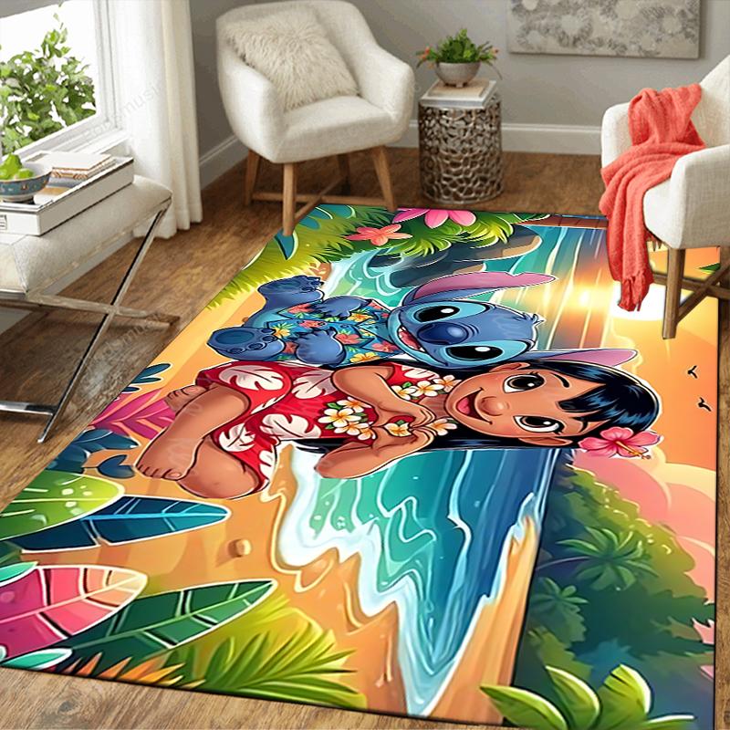 1Pc Lilo Stitch Adventure Rug, Office Carpet Indoor Outdoor Doormat, Non-Slip, Comfortable, Living, Christmas Halloween, Xmas Gift Es168
