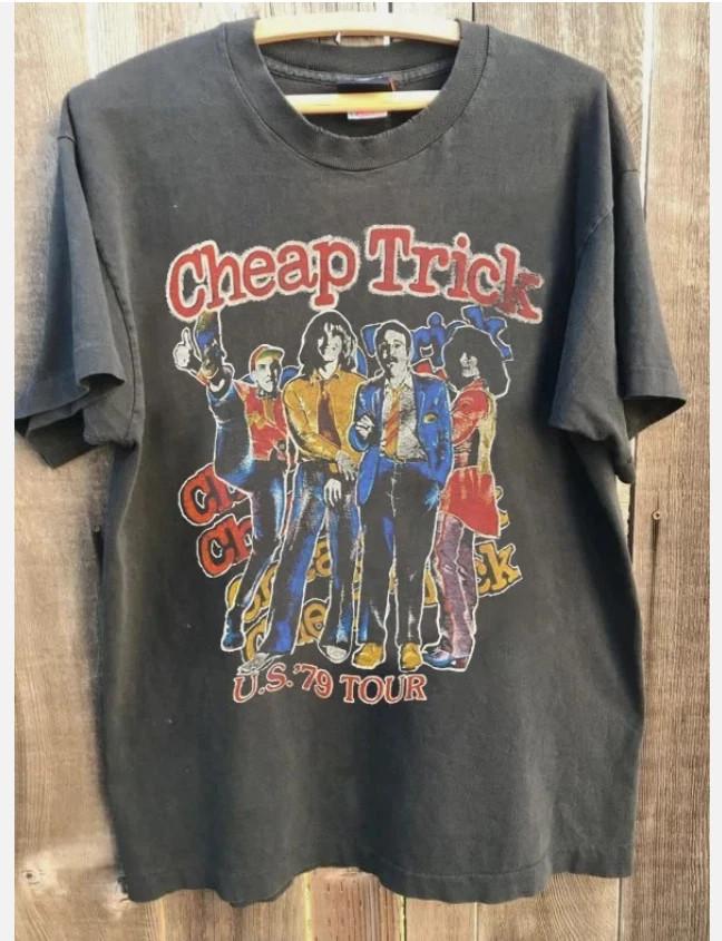 79 Tour Cheap Trick Shirt Rare Design Charcoal Classic Unisex S-5XL
