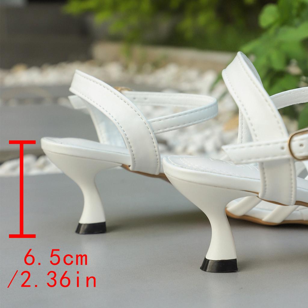 Fashion Summer's New High-heeled Women's Slender Heels, Versatile Square-toed Open-toe One-shoulder Soft-soled Fashionable Sandals