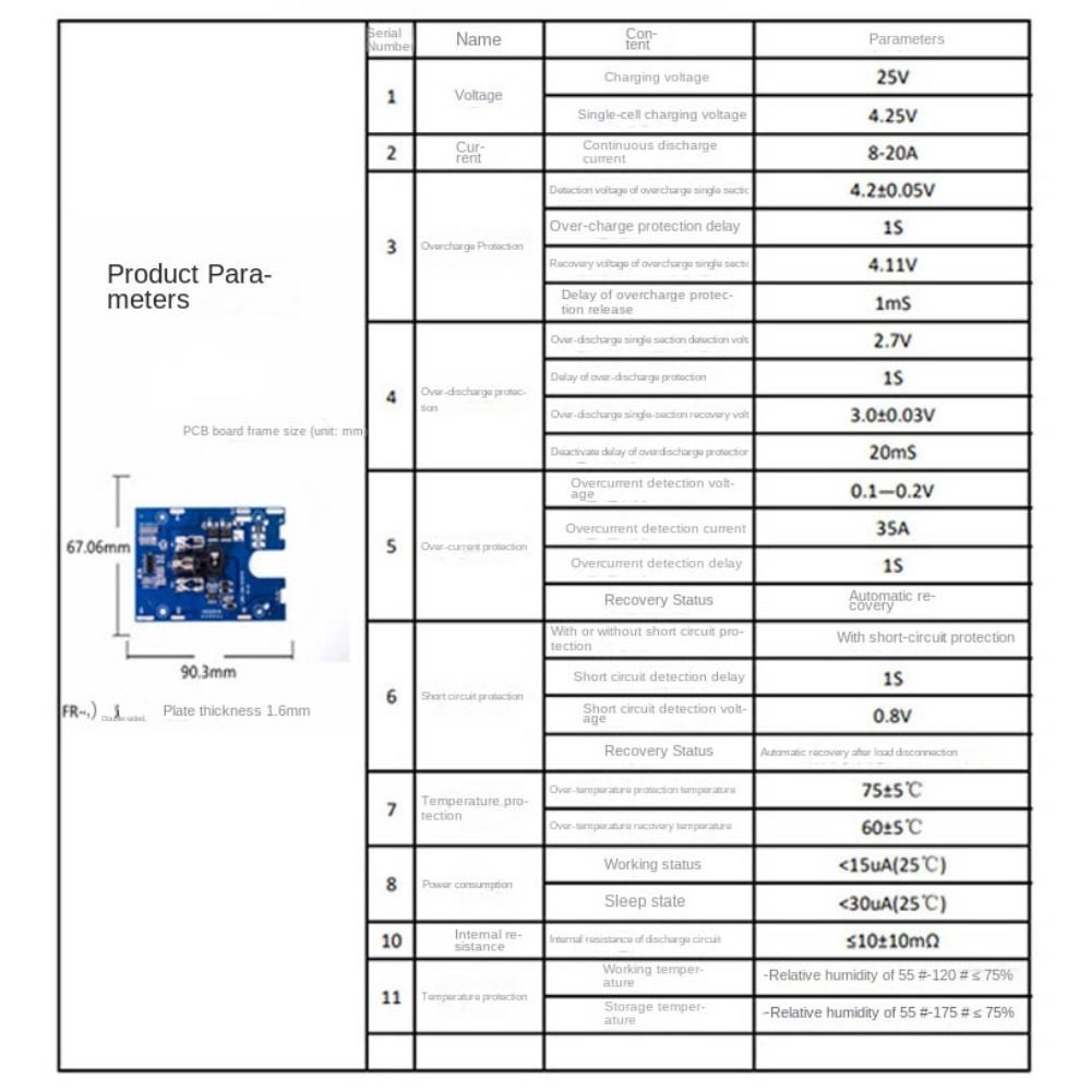 Плата защиты зарядки для печатной платы 18/21 В 3МОП Плата схемы без защиты лампы Аксессуары для электроинструмента Электроинструмент