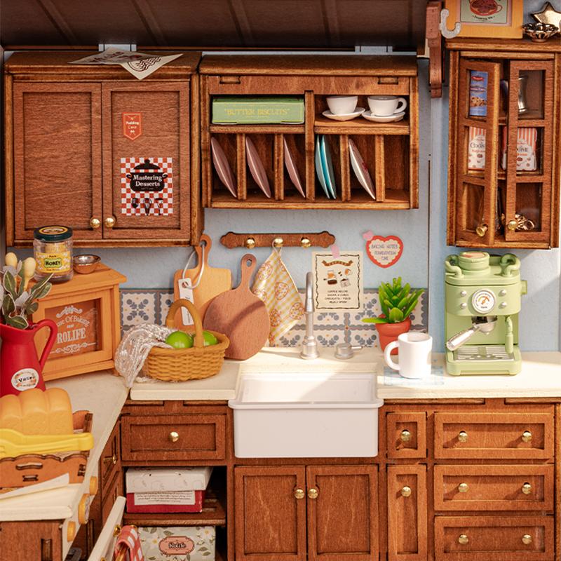 Robotime Rolife DIY Миниатюрный Кукольный Домик Набор Пекарская Кухня Поделки Хобби Удивительный Подарок для Женщин Детей DG172