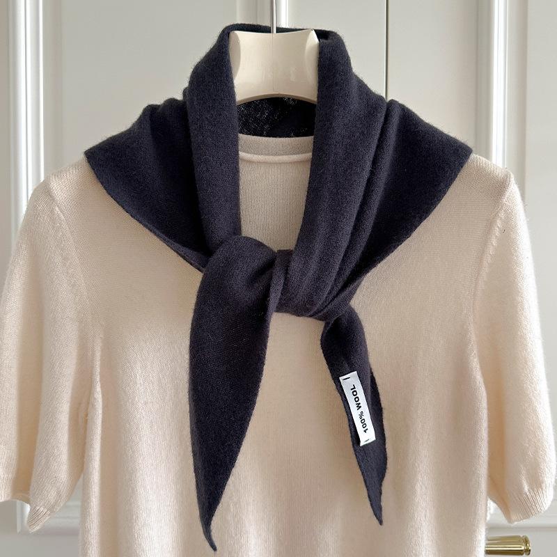 Knitted Scarf Women 100% Wool Winter Warm Scarves Solid Headband Design Thickened Shawl Soft Cashmere Pashmina Neck NEW