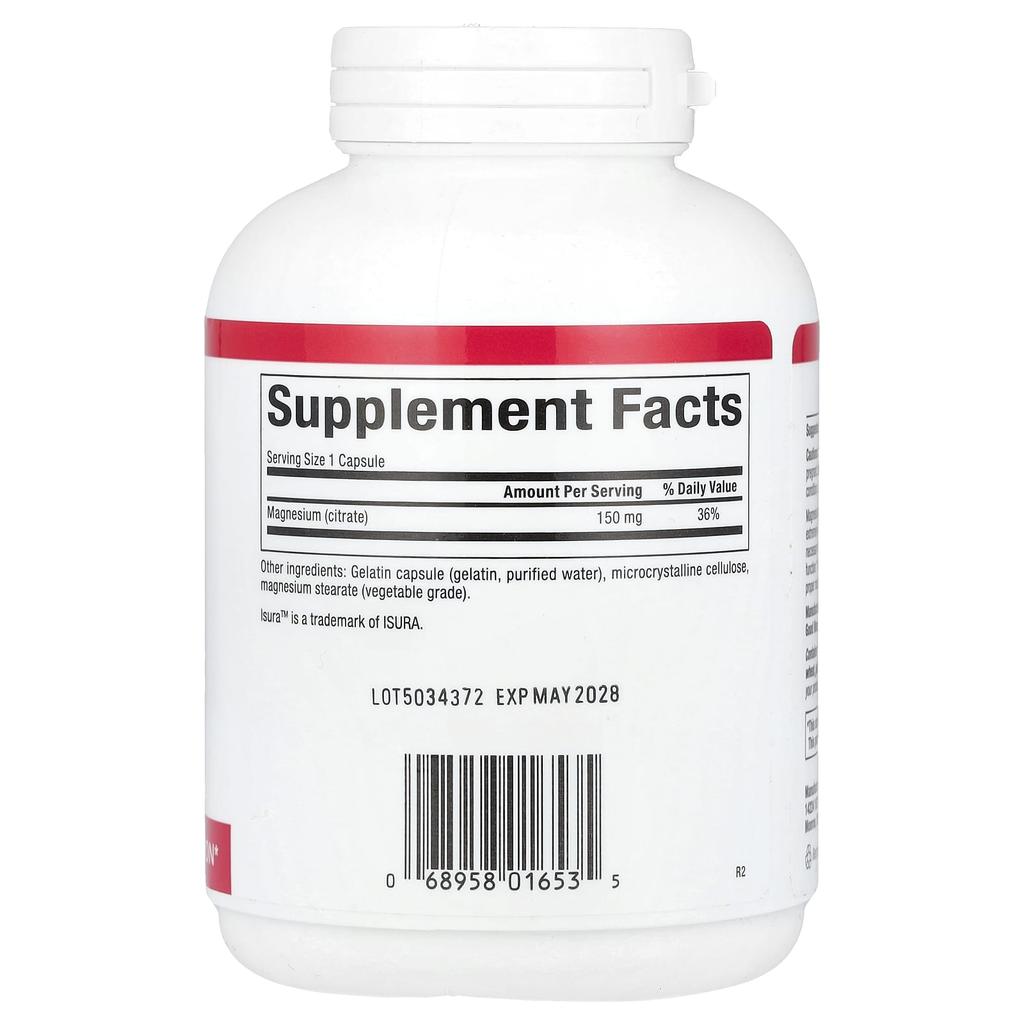 Magnesium Citrate, 150Mg, 180 Capsules