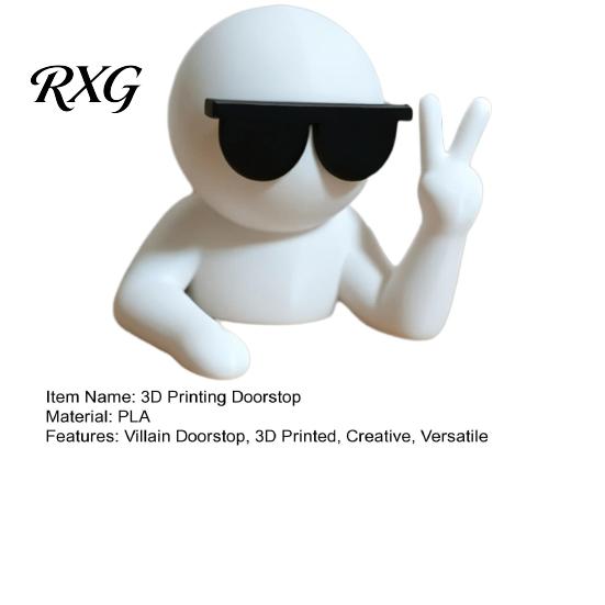 Funny Villain Door Wedge Doorstop with Cool And V-sign Gesture, 3D Printed Doorstop, Decorative Stopper for Bedroom Office Living Room Innovative