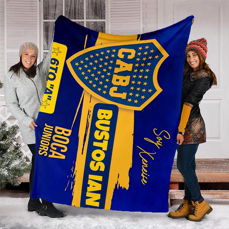 Club Atlético Boca Juniors printed throw blanket—soft,warm;versatile blanket for all seasons—perfect as &air-conditioning throw,nap blanket