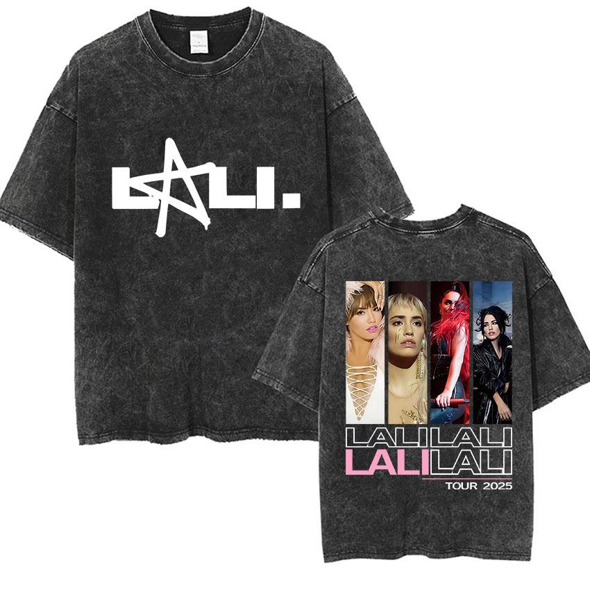 Lali Esposito Estadio Velez Tour  Vintage Washed T Shirts Men Womens Casual Fashion Oversized Tshirt Fans Gift Streetwear