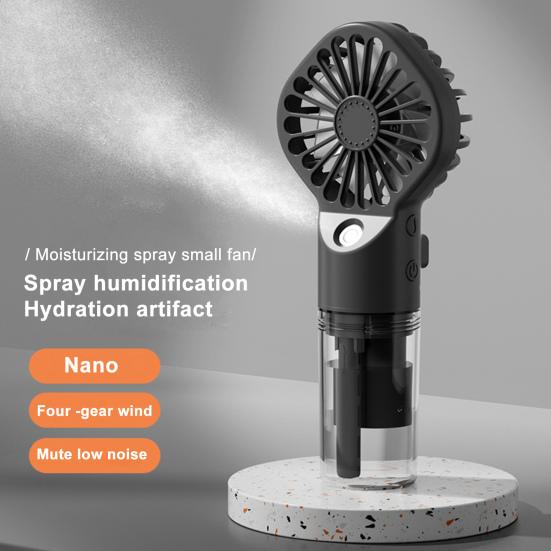 Mini Fan Nano High-Speed 4-Gear Adjustable Water Sprayer 7-Blade Portable Handheld Fan Home