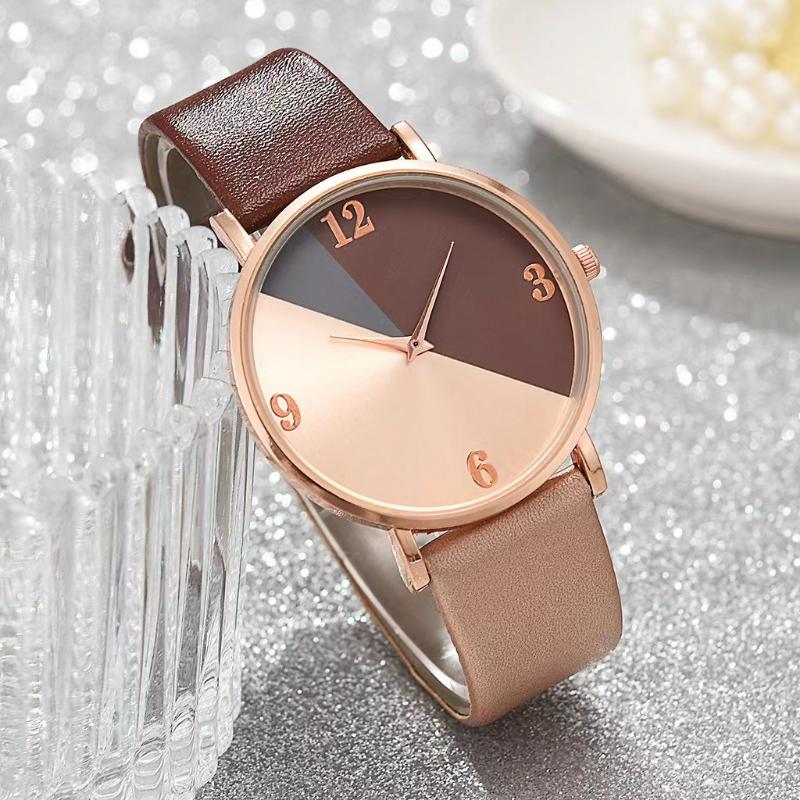 Женские двухцветные наручные часы Geneva Matching Ultra-thin Quartz Wristwatches