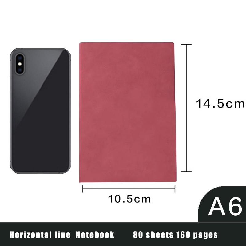 Утолщенный блокнот A6 для деловых заметок из овчины, 160 страниц, с подкладкой