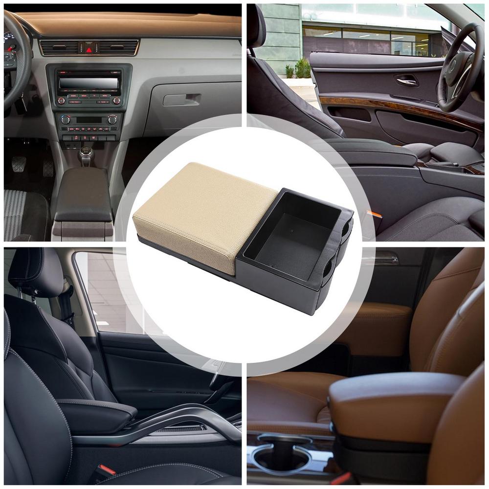 car Center Console Armrest heighten Cushion with 2 Telescopic Cup Holder tissue box auto Armrest Storage Box for Car Interior