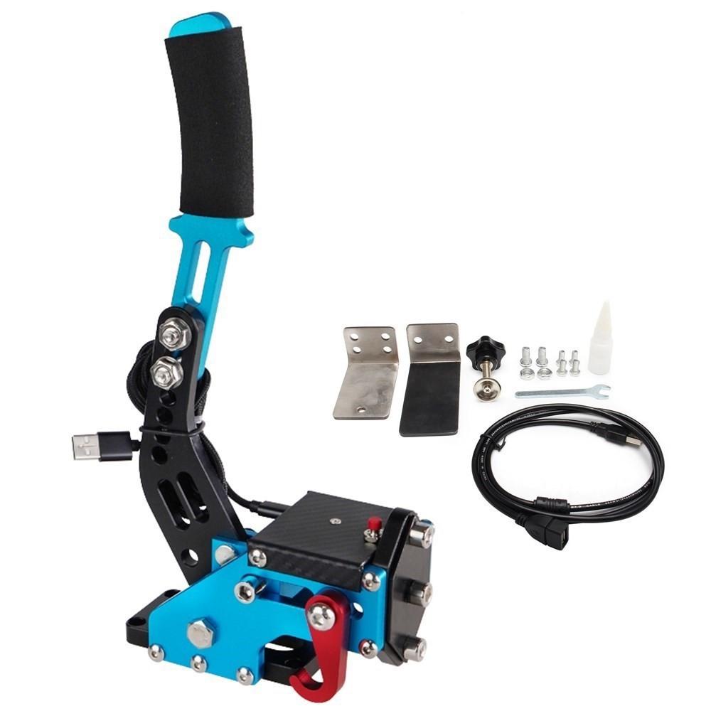 USB Handbrake For PS4/PS5 For Thrustmaster T300 Universal PC SIM Racing Games Hand Brake System W/Fixed Parts, Red/Black/Blue