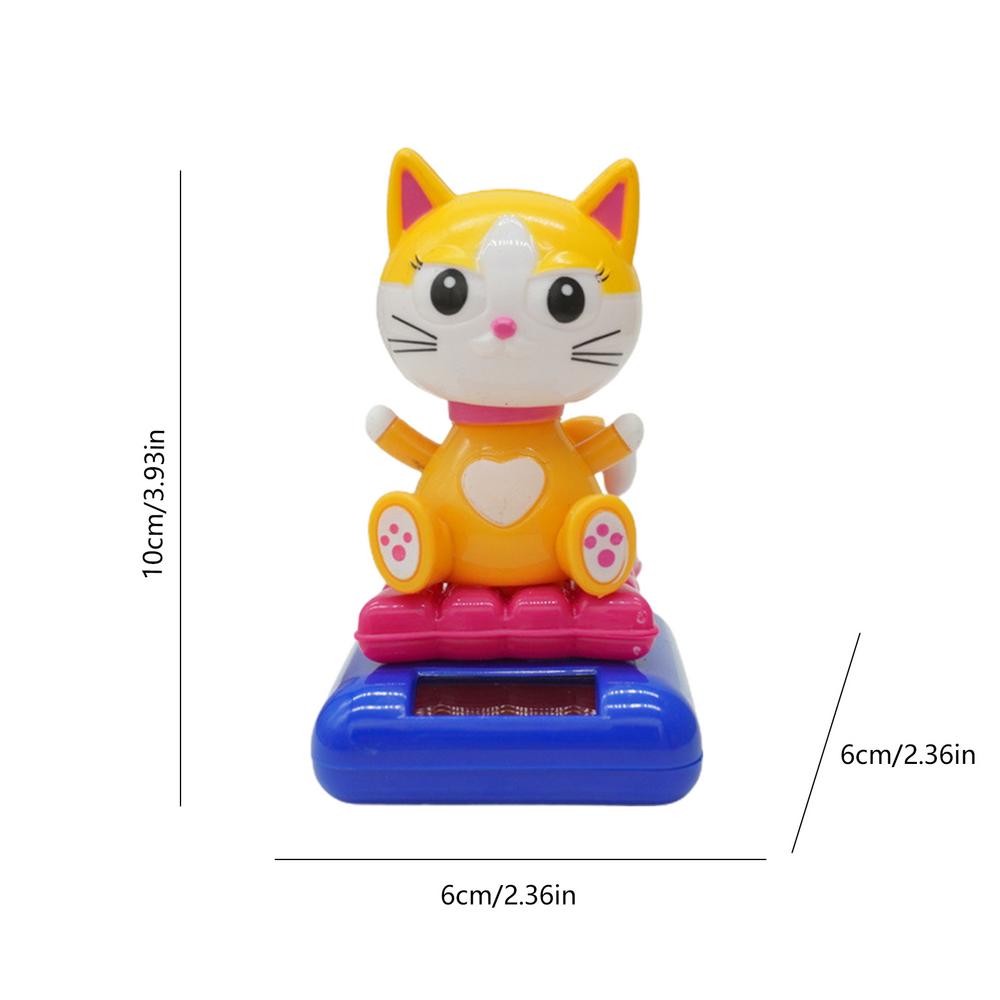 Lucky Cat Cat Fortune Decor Ornaments Bobblehead Cat Figurines Vivid And Lovely Solar Powered Lucky Cat Car Decoration