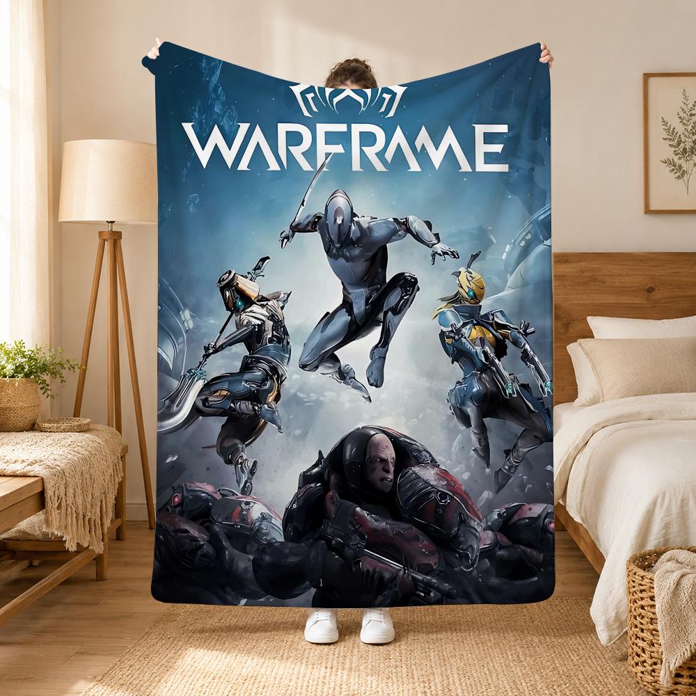 Warframe Game Throw 240g flannel blanket, suitable for sofas, beds, offices, exquisite gift blankets