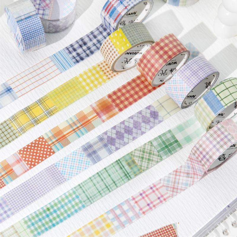 Journal GO 1.8x300cm Basic Grid Style Decorative Tape Striped Fragments Journaling Scrapbook Washi Tape School Stationery