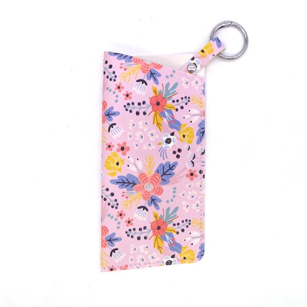 with Keyring Sunglasses Pouch PU Leather SunGlasses Holder Hanging Sunglasses  Eyewear Accessories