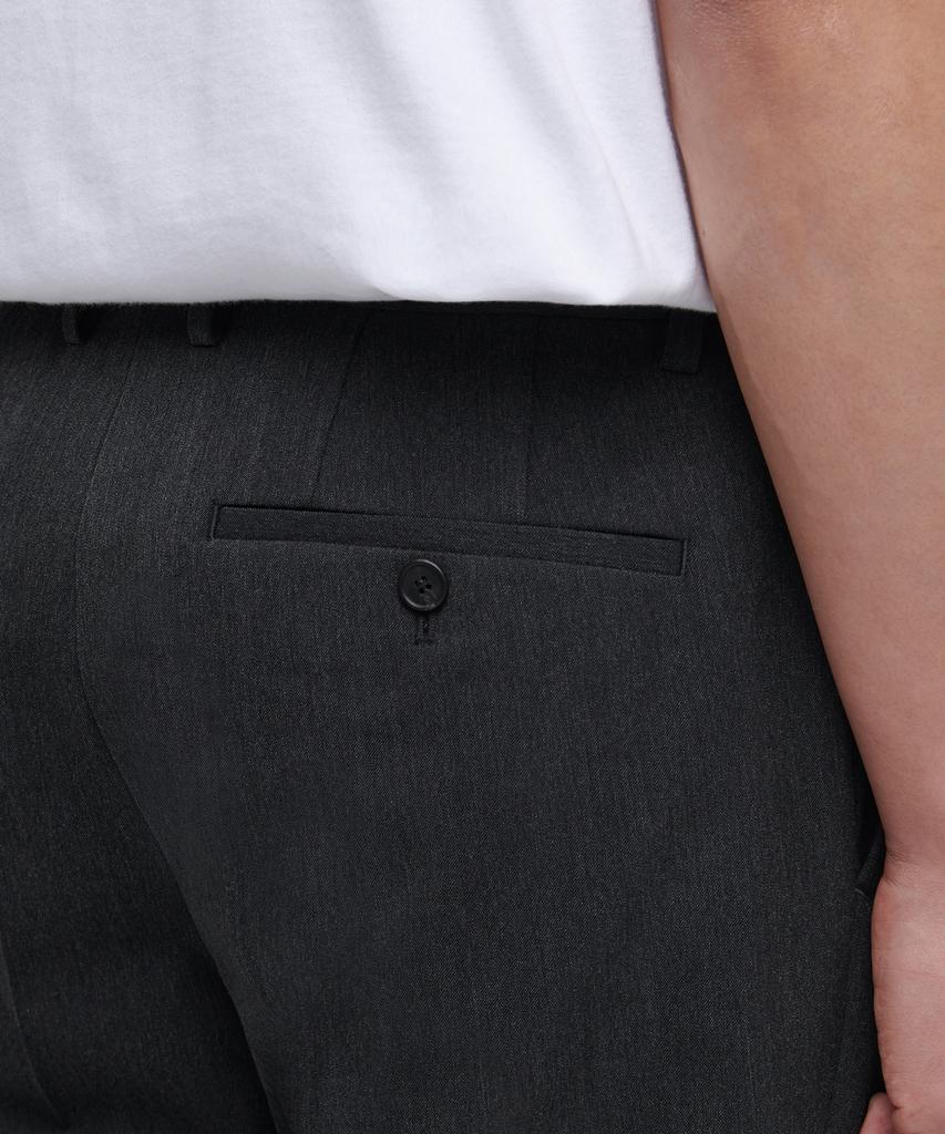 MUSINSA STANDARD Tapered Hidden Elastic Waist Length Slacks [Charcoal Gray]