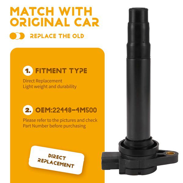 Катушка зажигания двигателя Nissan: Высоковольтный блок из черного пластика и металла