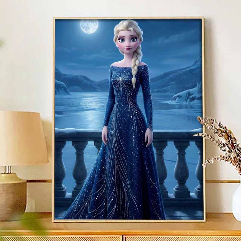 Disney Набор для алмазной живописи – Эльза в голубом платье, Сверкающее рукоделие, Декор для дома, Ручная работа, Подарок