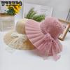 Lace Bow Sun Protection Hats Breathable Summer Women's Wide-brimmed Sun Hats Outdoor UV Protection Beach Hats