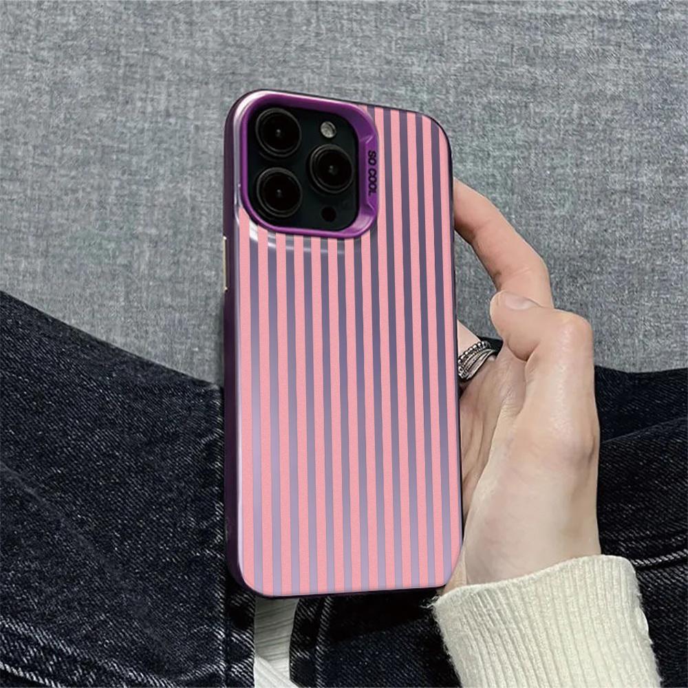 Мягкий желто-серый полосатый противоударный чехол для телефона для iPhone 17 17E 16 15 14 13 12 11 Pro Max имитация Лазерного Серебра жесткая крышка