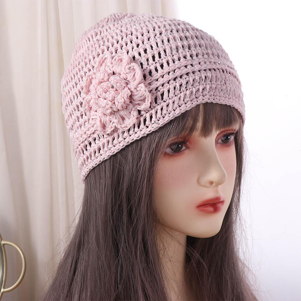 Hollow Beanies Hat Handmade Weave Cap Fashion Crochet Flower Hat Spring and Summer