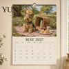 Holiday Gift for Friends Yorkshire Terrier Wall Calendar, 2027 Monthly Hanging Planner with Metal Double Coil Binding Home Office Organization