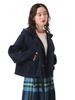 Beams Boy Women's Cotton Military Hooded Blouson Jacket, D.Navy, Free Size